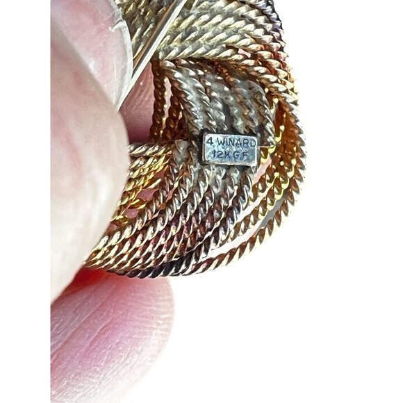 Vintage Winard 12K Gold-Filled Twisted Rope Knot Brooch Pin Vintage Granny Core - Picture 6 of 10